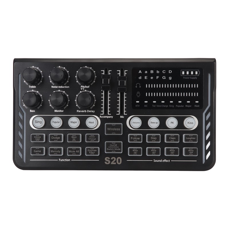 BT5.0 Wireless Sound Card Noise Reduction Modes Adjustable Sound Mixer