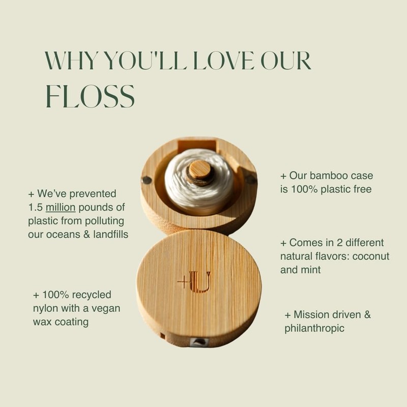 PLUS ULTRA Dental Floss with Reusable Bamboo Case – Coconut