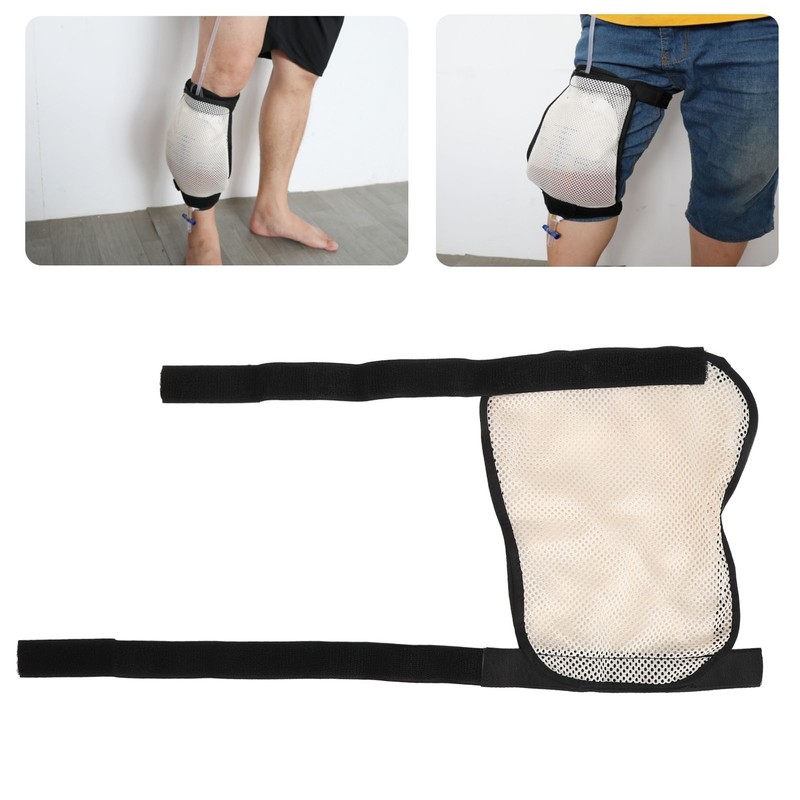 Catheter Leg Bag Holder with Elastic Strap Breathable Mesh Large
