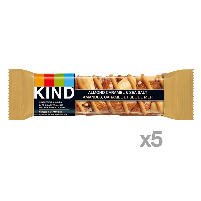 KIND Fruit & Nut Caramel Almond Sea Salt, Gluten Free,