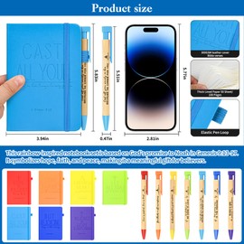 21 Pack Biblical Colors Christian Prayer Journals - Pocket-Sized A6 Scripture Notebooks (5.82x4.13”) with Bible Verse Covers & 21 Pens - Inspirational Gifts for Bible Study Groups, Church Members