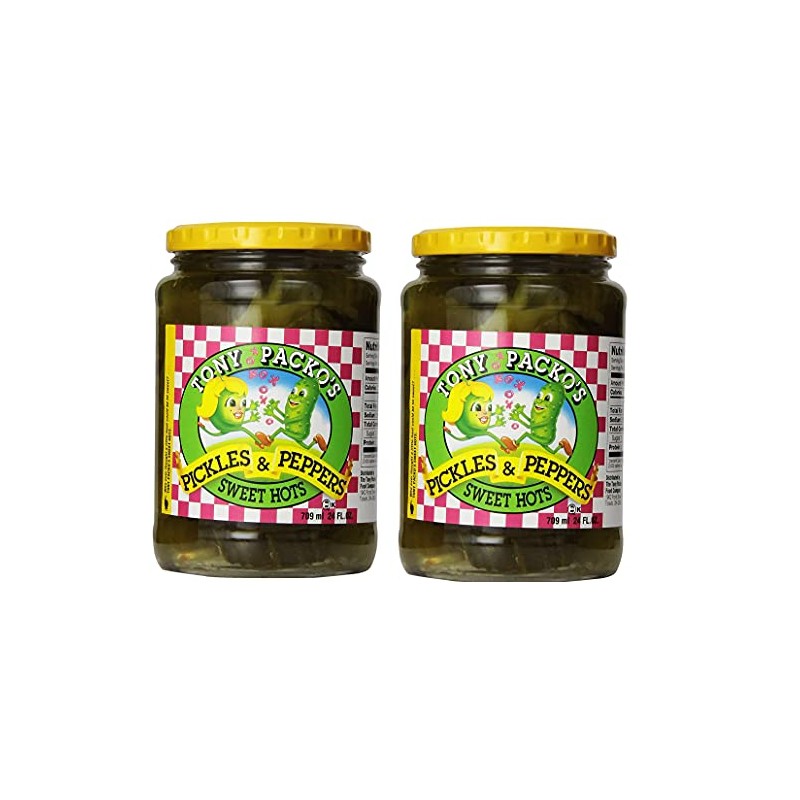 Tony Packo Sweet Hot Pickles and Peppers, 24 Ounce (2-Pack)