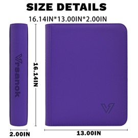 Vrsanok Toploaders Binder,Holds 324 Top Loaders,9 Pocket Top Loader Binder for 3" x 4"Rigid Cards,Double Sided Card Binder Abulm in 3"x4"Toploaders for Trading Cards