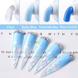 Makartt Poly Nail Gel Set, 4 Colours, Nail Extension Gel Builder,Gel with Base, Top Gel, Slip Solution, Nail Design, Salon Nail Technician Starter