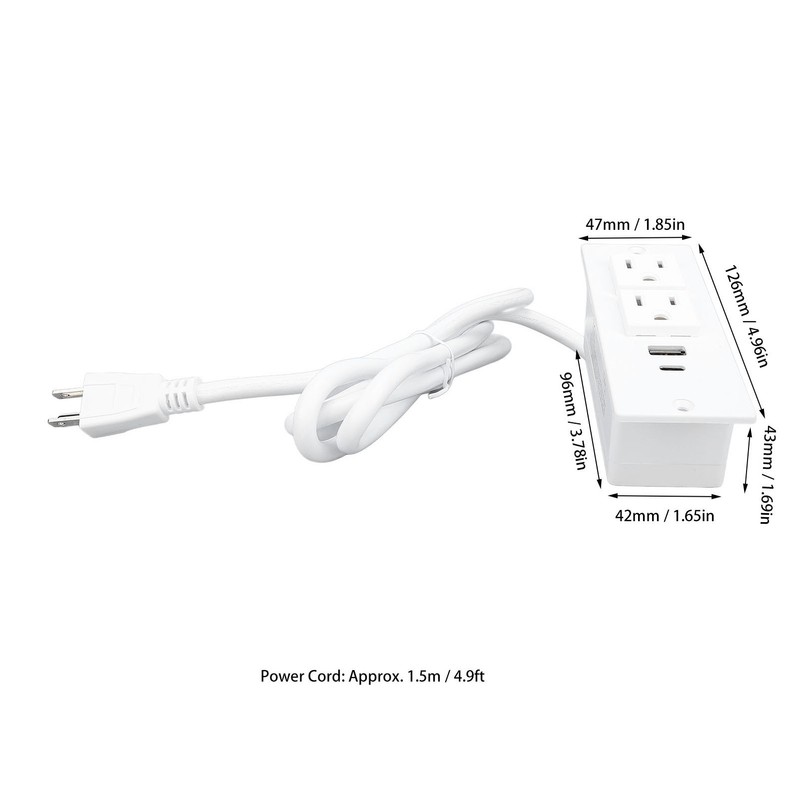 Conference Recessed Power Strip Table Socket Furniture Outlet PD 20W