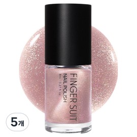 Fingersuit Nail Polish, 5 pieces, 8ml, Peony / 핑거수트 네일 폴리쉬, 5개, 8ml, 피오니