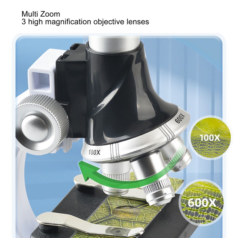 Children Science Microscope Kit 1200X Magnification Biological HD Educational Science