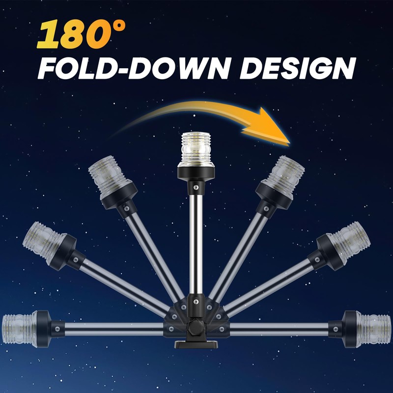 AMBIPASION 9 Inches Anchor Light Stern Light, Waterproof IP67 White