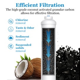 Vegebe Inline Water Filter for Ice Maker, Refrigerator, Under-Sink Reverse Osmosis Water System, Post Activated Carbon Water Filter Replacement Cartridge with 1/4-Inch Quick-Connect (Pack of 2)