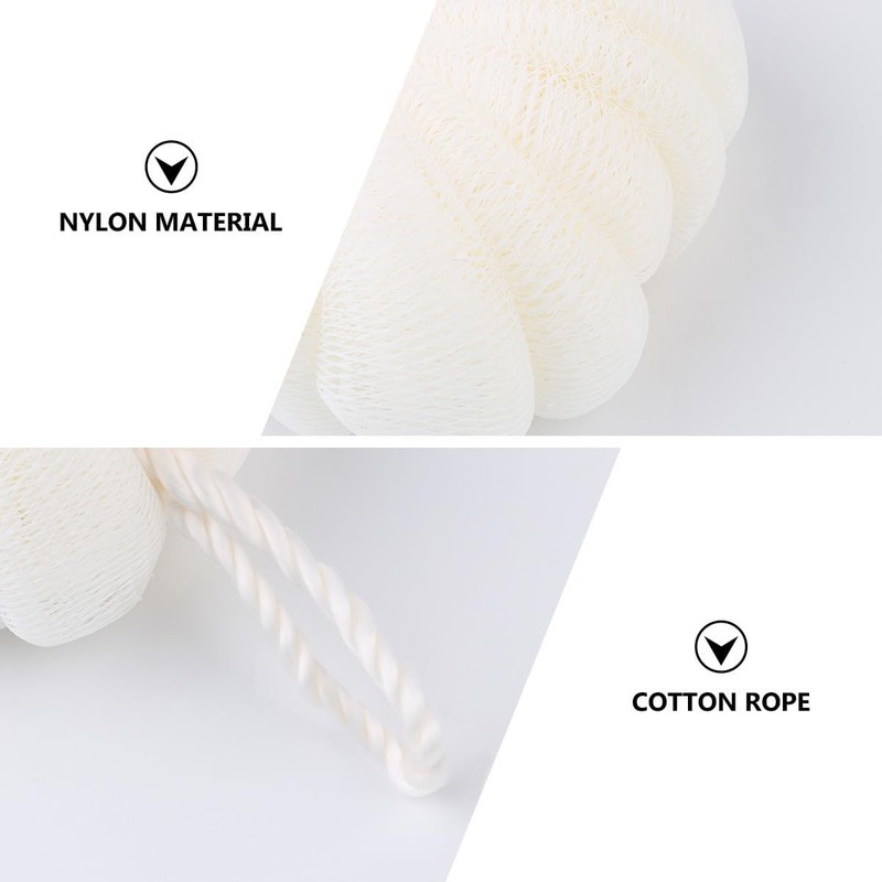 Esponjas Exfoliantes Beige para Baño con Cuerda y Diseño de