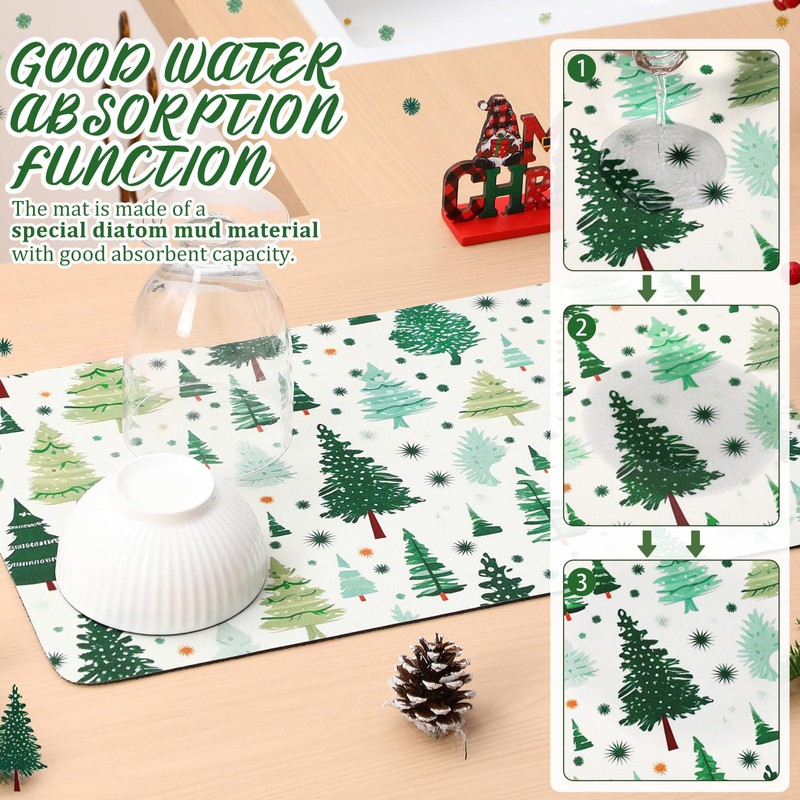 Tinideya Winter Dish Drying Mat for Kitchen Counter 12 x