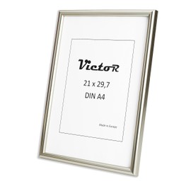 VictoR David Picture Frame Silver 21 x 30 cm (A4) - Strip 14 x 17 mm - Photo Frame Vintage A4 - Shabby Chic Decoration - Picture Frame 21 x 30 Silver