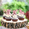 Gyufise 24Pcs Bear Baby Shower Birthday Party Decorations Glitter We