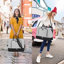 Travel Weekender Bag for Women Overnight Bag with Shoe Compartment Oversized Travel Duffel Bag Carry On Tote with Trolley Sleeve 21" for Weekend Travel Business Trip