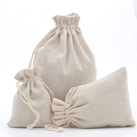 DAHI Cotton Bags, Pack of 25, Bags with Cotton Cord, Linen Bag, Jute Bag, Gift Bag (10 x 14 cm)