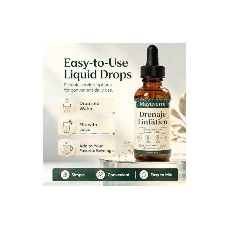 Mayaverra Drenaje Linfático Gotas Naturales, 2 FL OZ (2PCS120ML)