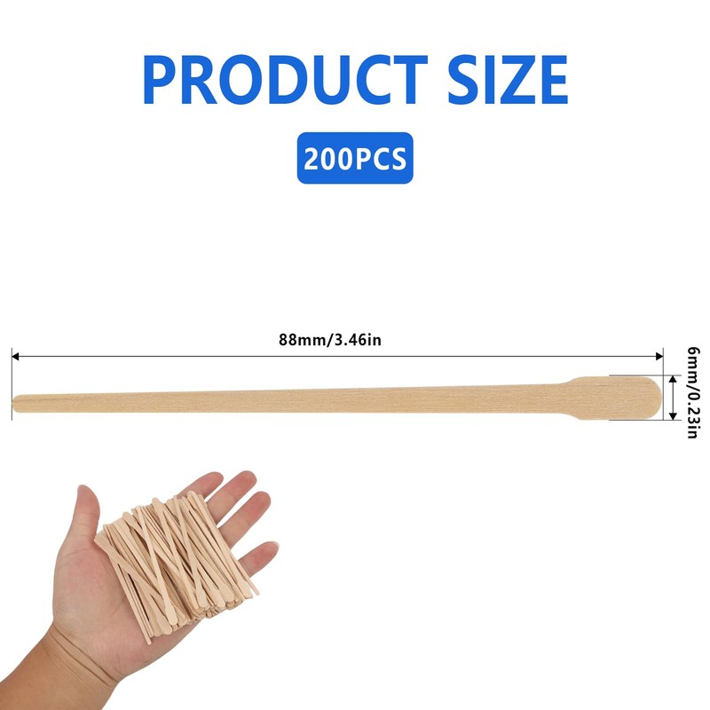 200 Stück Augenbrauen Holzspatel für Haarentfernung, Haarentfernung Holzstäbchen,Waxing Stick, Präzise