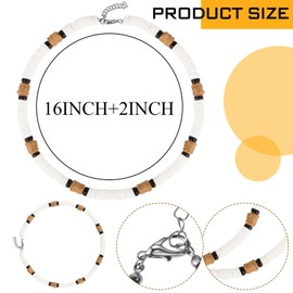 4 Pcs Puka Shell Necklace for Men Surfer Necklace Choker Beach Puka Choker Seashell Necklaces with Clam Chip Beads Xmas Gift (Retro Brown Color)