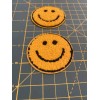 Unbranded 2 Pack YELLOW Fuzzy SMILEY FACE EMOJI EMBROIDERED PATCH