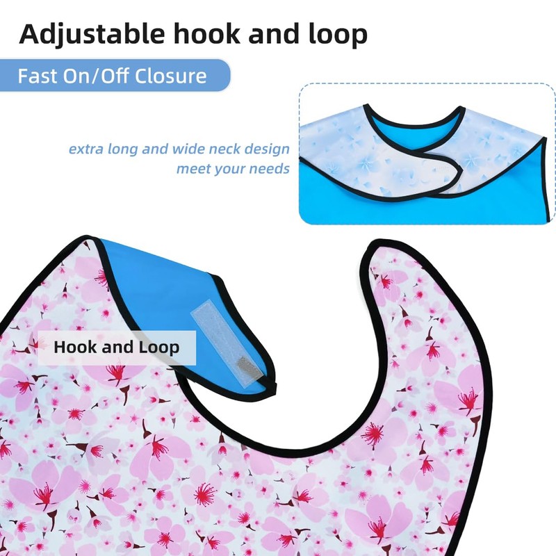 VOPHIA 3 Pack Adult Bibs for Women Washable Bib Reusable