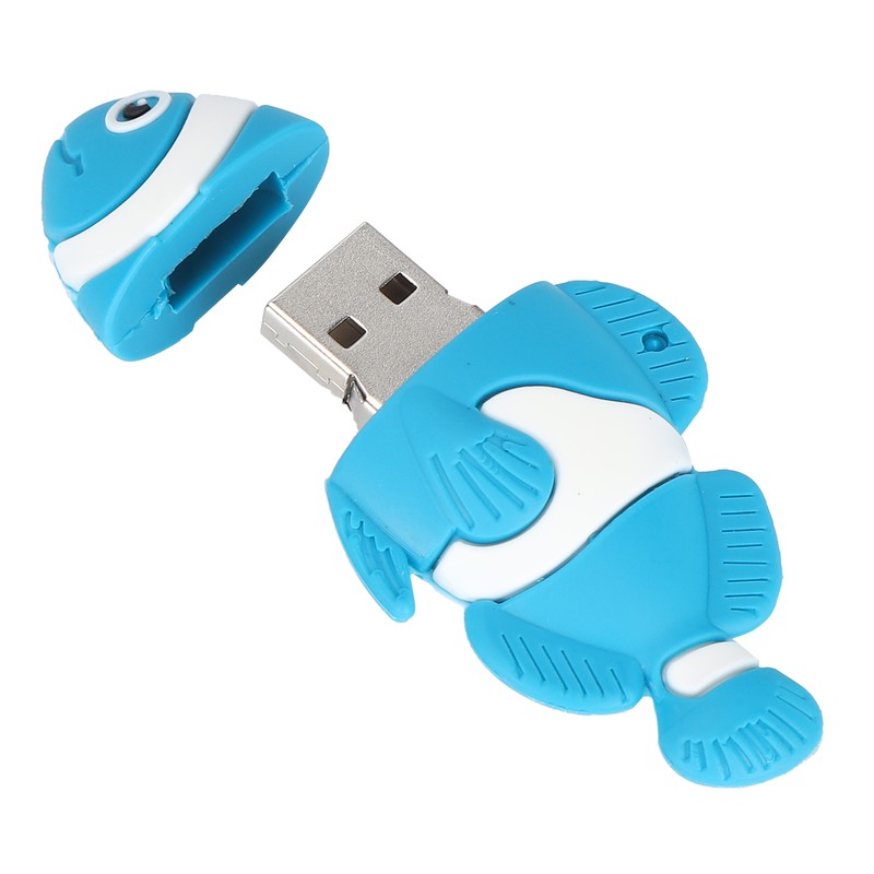 Cartoon U Disk Blue Clownfish Appearance High Speed Bulk Storage