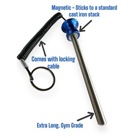 TreadLife Fitness Universal Weight Stack Pin for Commercial Gym or Home Gym | Heavy Duty Magnetic 3/8" Diameter Extra Long 5.5" Pin Insert | Health Club Grade Steel | Blue