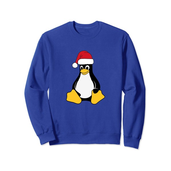Linux Mascot Tux the Penguin Santa Hat Nerd Geek Christmas