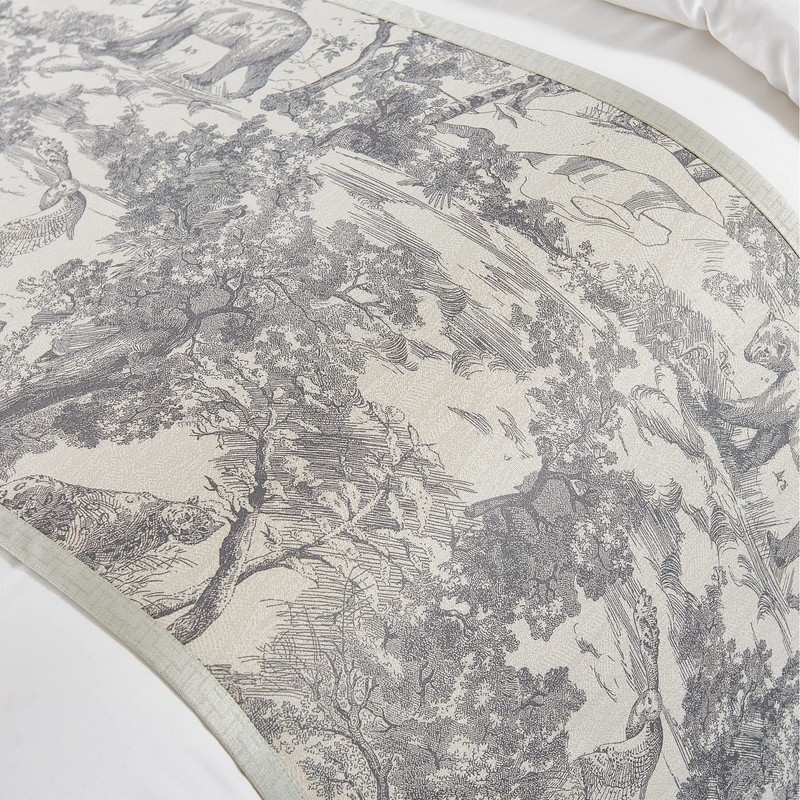 OSVINO Floral Bed Scarf 100% Microfiber Elegant Fade Resistant Bed