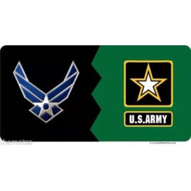 AIR FORCE AND ARMY A HOUSE DIVIDED MILTARY USA MADE LICENSE PLATE