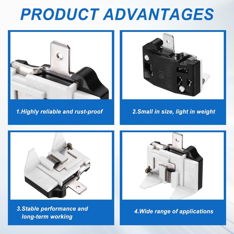 sourcing map 4 Set PTC Refrigerator Starter Relay 4.7 Ohm