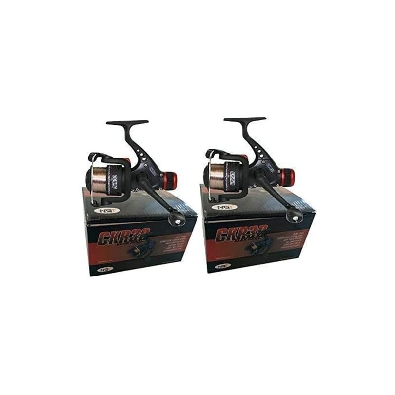 2 x CKR30 Black Fishing Reels Loaded with 6LB Line