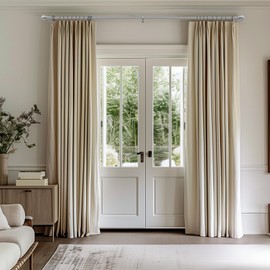 Zeerobee Curtain Rods for Windows 32 to 120, 5/8 Inch Room Divider Bedroom Drapery Rods, Adjustable Indoor/Outdoor Curtain Pole, 32"-120", Silver