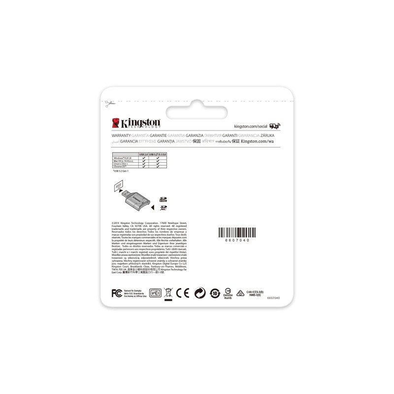 Kingston Technology, Kingston SD Memory Card Reader, USB 3.2/UHS-II Compatible,
