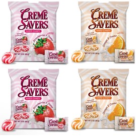 Creme Savers Strawberries and Oranges Creme Savers Hard Candy | 12 OZ Total - 4 bags