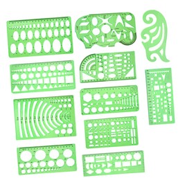 KICHOUSE 11pcs Flexible Ruler Circle Stencils for Drawing Geometric Stencils Set Plastic Painting Template