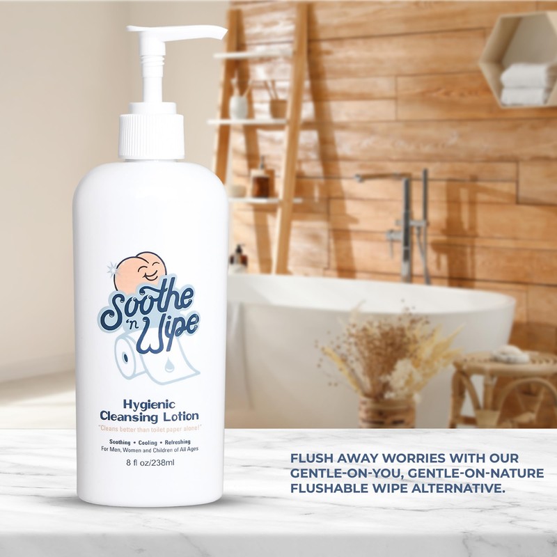 SOOTHE 'N WIPE Hygienic Cleansing Lotion, Flushable Wipe Alternative with