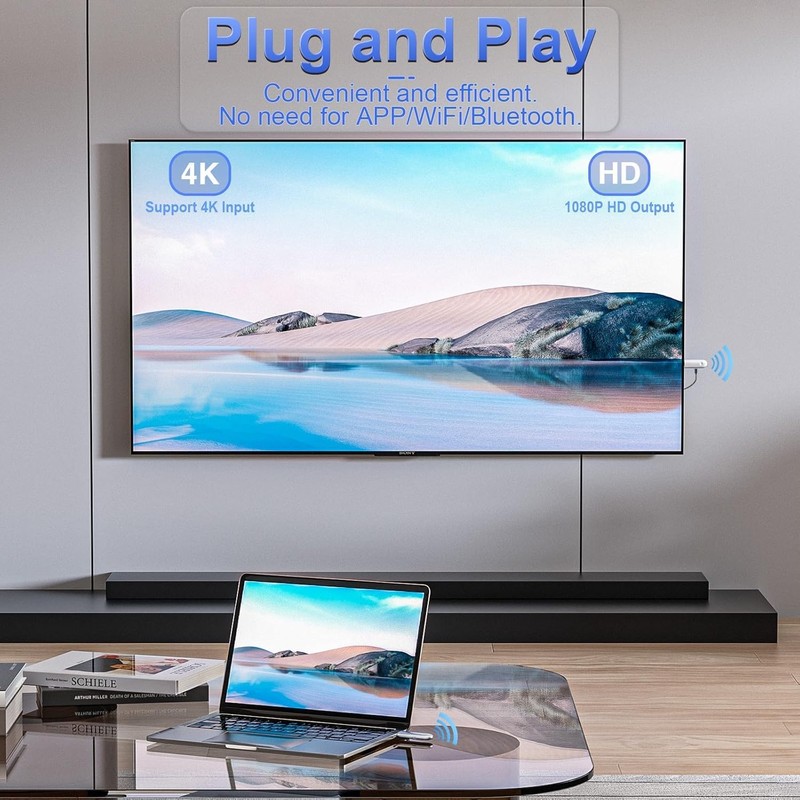 TTQ Wireless HDMI Transmitter and Receiver, Wireless HDMI Extender 4K