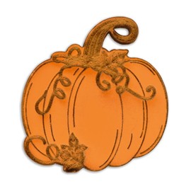 PinMart Orange Wood Pumpkin Vine Pin