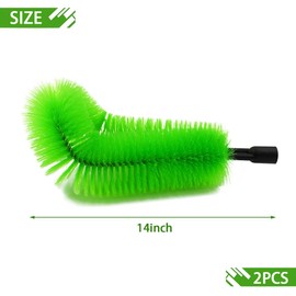 2 Pcs Gutter Cleaning Brush Roofing Tool Rain Gutter Guard Cleaner Tool with 2 Brush Heads Adaptation Thread Interface Dia 0.75 Inch, Interface Diameter 19 mm Easy Remove Leaves from The Ground