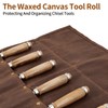 Baizoy Chisel Roll,6 Pockets Roll Up Tool Pouch,Waxed Canvas Small