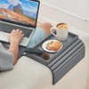 LOVYANXUE Bamboo Sofa Arm Tray Table, Foldable Couch Arm Tray,
