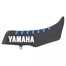 Enjoy Mfg 1984 - 1986 YAMAHA IT200 seat cover  all BLACK w/ LIGHT BLUE ribs (YAMIO) #468