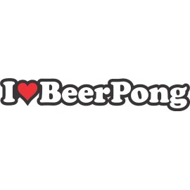I Heart Beer Pong Sticker | 1.5" tall x 8.5" wide