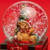 SIKORA SK08 Small Glass Decorative Snow Globe Bear with Christmas