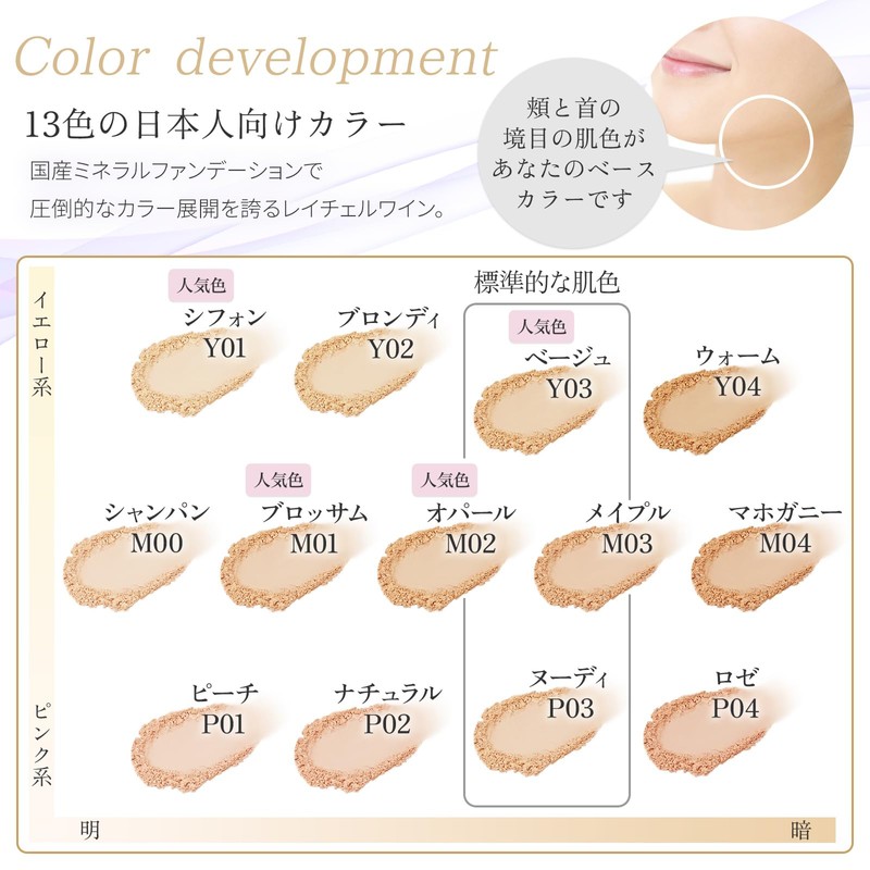 Domestic Mineral Foundation Refill Pouch, Beige, For Compact Use, SPF27