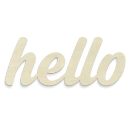 UNFINISHEDWOODCO 300043 Script Hello Wall Decor