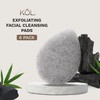 KOL Face Scrubber, Charcoal Infused Exfoliating Facial Cleansing Pads, Reusable