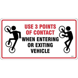Sticker x 6 - Use 3 Points of Contact When Entering or Exiting Vehicle