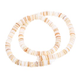 IWOWHERO Bracelet Accessories Shell Bead Assortment Flat Round Charms for DIY Jewelry Natural Freshwater Beads for Necklace