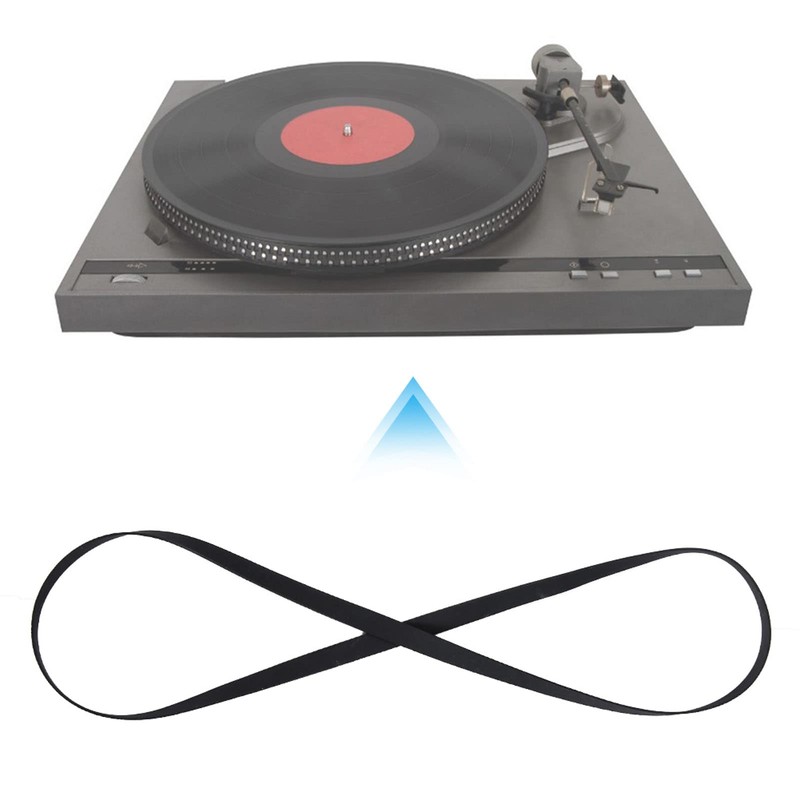 Alomejor Black Record Player Turntable Belt Replacement Rubber Recorder Drive